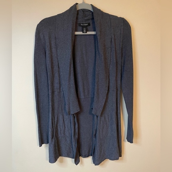 White House Black Market Sweaters - White House Black Market Gray Open Front Cardigan Sweater Size Medium